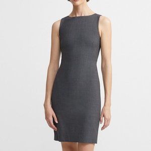 HOLD Theory Silver Sheath Dress Wool Glipin Sz 6